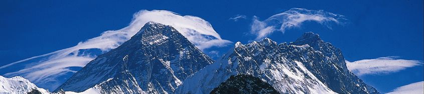 Nepal, Lodge-Trekking. Mount Everest, Nuptse und Lhotse vom Kala Pattar. Foto: Günther Härter.