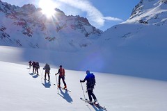 Komfort Haute Route Chamonix - Zermatt, Aufstieg zum Col du Mont Brulé, 3213 m. Foto: Günther Härter.