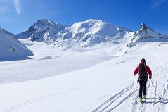 Komfort Haute Route mit Bergführer, Aufstieg zum Col du Mont Brulé, 3213 m. Foto: Günther Härter.