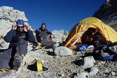 Aconcagua Hochlager bei den Piedras Blancas, ca. 6000 m. Foto: Günther Härter.