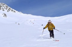 Skitour, Abfahrtsgenuss im Villgratental/Osttirol. Foto: Günther Härter.