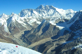 Mount Everest und Lhotse vom Gipfel Mera Peak, 6461 m. Foto: Archiv Härter.