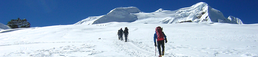 Aufstieg zum Mera Peak, 6461 m, im Khumbu-/Everest-Gebiet. Foto: Archiv Härter.