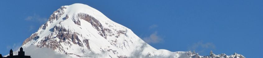 Skitourenreise Georgien, Besteigung Kasbek, 5047 m. Foto: Dr. Stephanie Geiger.