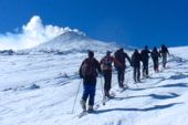 Italien Sizilien, Skitour auf den Vulkan Ätna. Foto: Dr. Thomas Hochholzer. Italien Sizilien, Skitour auf den Vulkan Ätna. Foto: Dr. Thomas Hochholzer.